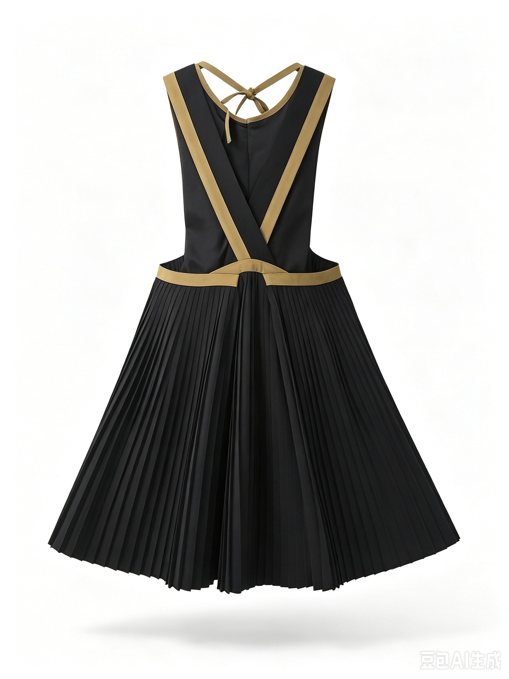 Dries Van Noten Black Pleated Midi Dress - Picture 2 of 8